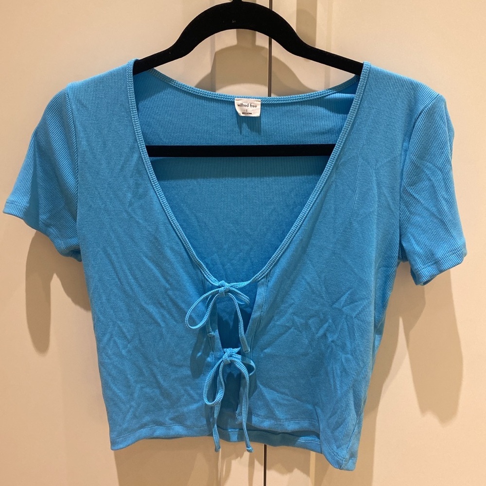Aritzia wilfred only tie front tee
